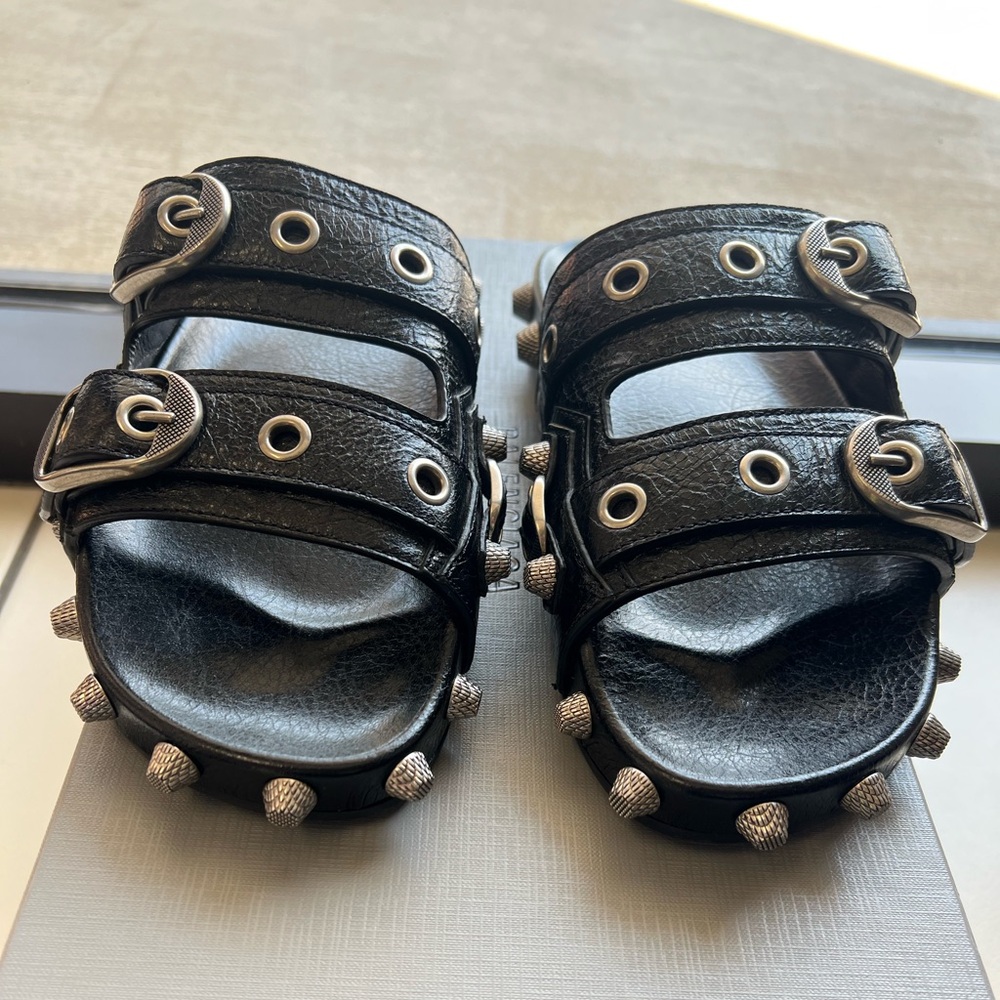 Balenciaga Cagole Studded Leather Sandal 👽 - Picture 7 of 12